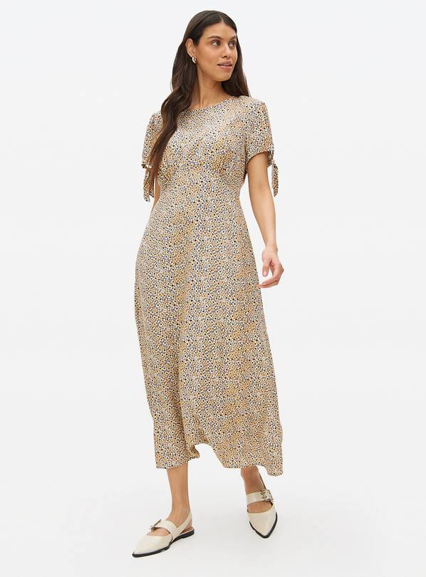 Orange Floral Print Tea Midaxi Dress 12